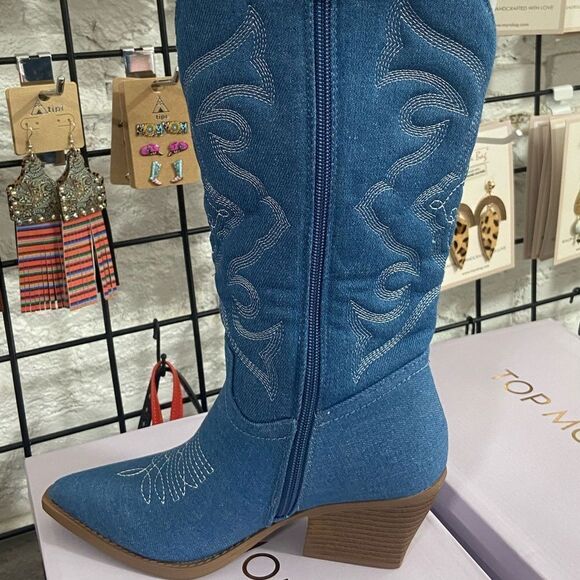 Just arrived blue denim cowboy boots - Picture 3 of 13